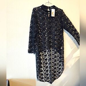 Black Lace Longline Women's Top - Brand Unknown